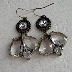 Elegant Silver Crystal Drop Earrings